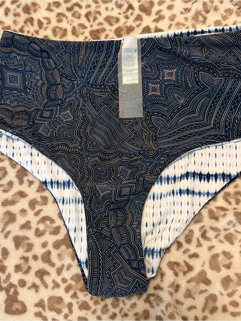 Carve Designs Navy and White Patterned Bikini Bottoms